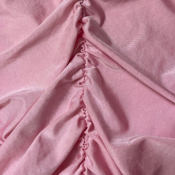 ⭐️ Ruffled Ruched Boho Glam Baddie Chic Party Club Dancing Pastel Hip Midi Skirt - Picture 6 of 6